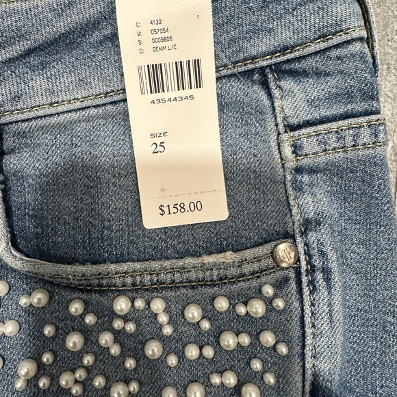 ANTHRO Pilcro and the Letterpress Script Pearl High Rise Skinny Jeans Sz 25 - Picture 5 of 12